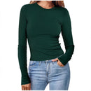 Women’s Fitted Ribbed Long Sleeve Top – Slim Stretch Everyday Shirt