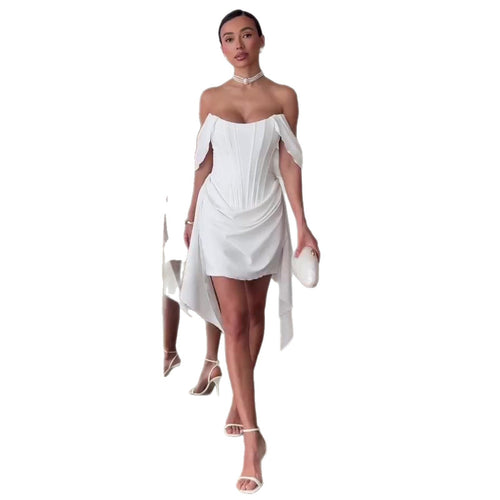 Women's Strapless Corset Basque Waist Wedding Dress – Luxury Bridal Gown