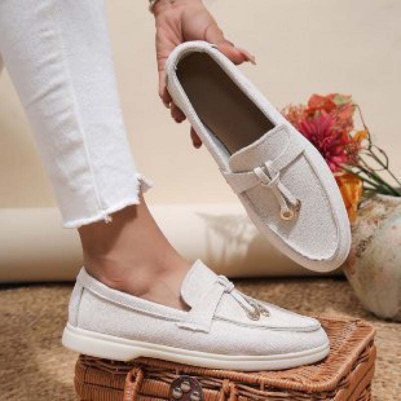 Women’s Flat Slip On Suede Loafers – Comfortable Casual Walking Shoes