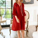 Women’s Casual Ruffle Dress – Hip Length Relaxed Summer Outfit