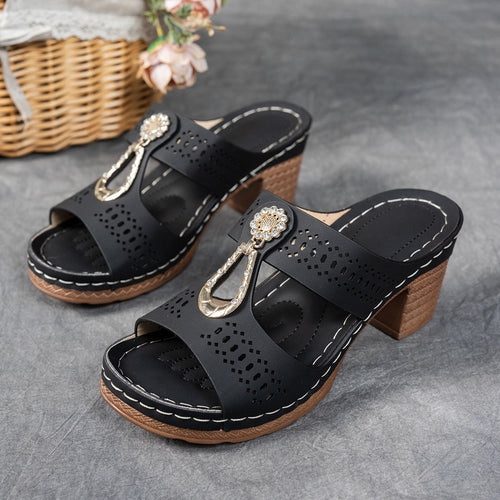 Women’s Elegant Platform Sandals – Sparkling Strap Comfort Shoes