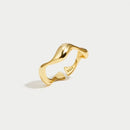 Women's Minimalist Gold Plated Ring – Adjustable Elegant Jewelry