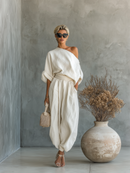 Off-White Women's Loungewear Set: Effortless Comfort for Spring Days 1