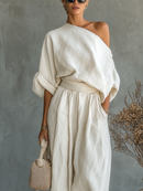 Off-White Women's Loungewear Set: Effortless Comfort for Spring Days 2
