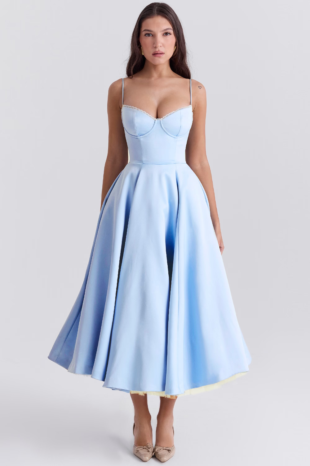 Pink Satin Midi Dress: Flattering Fit for Weddings & Special Events