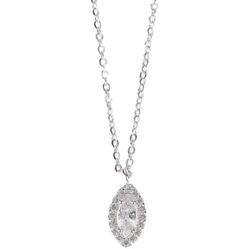 Women's Teardrop Sterling Silver Necklace – Minimalist Water Drop Pendant