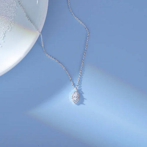 Women's Teardrop Sterling Silver Necklace – Minimalist Water Drop Pendant