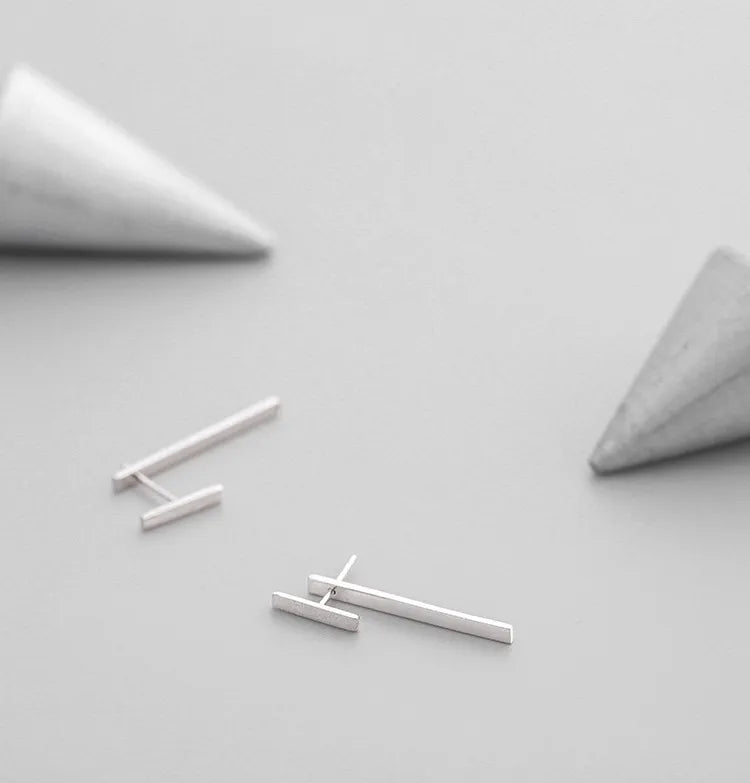 Women's Geometric Silver Statement Earrings – Trendy Bold Fashion Jewelry