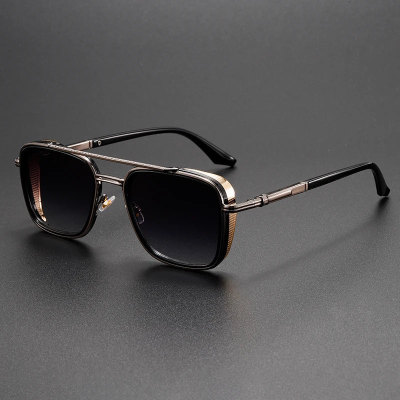 Men’s Retro Metal Punk Sunglasses – Vintage UV Protection Shades