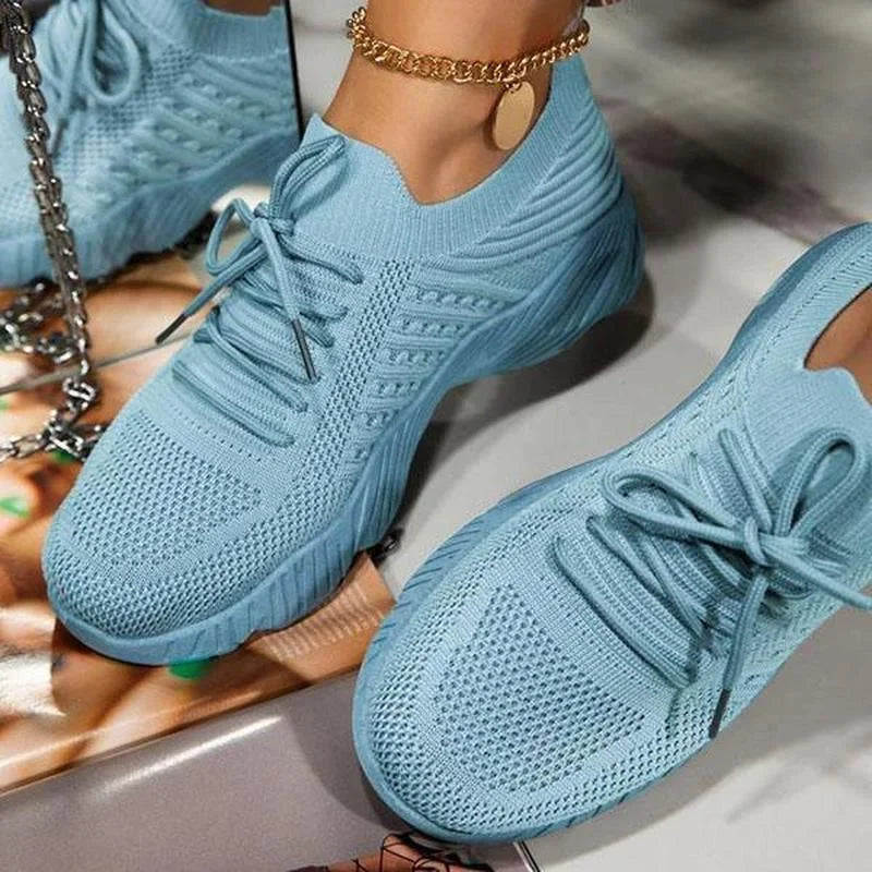 Women's Orthopedic Mesh Lace-Up Sneakers – Breathable Comfort Support Trainers