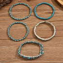 Women's Elegant Layered Turquoise Beaded Bracelet – Multi-Strand Wrist Jewelry
