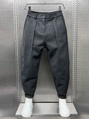 Dark Grey Pleated Men's Trousers – Elegant Tailored Office Pants