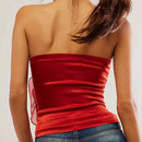 3D Flower Mesh Sheer Tube Strapless
