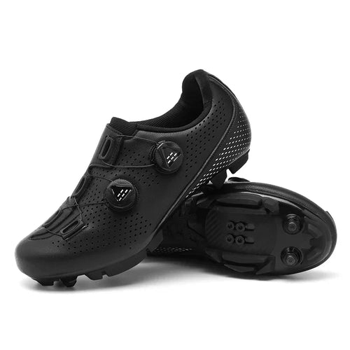 Orange Mens Mountain Self-Locking Cycling Shoes – MTB Clip-In Bike Shoes
