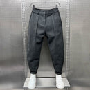 Dark Grey Pleated Men's Trousers – Elegant Tailored Office Pants
