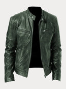 Mens Black Leather Biker Jacket Premium Moto Style – Slim Fit Coat