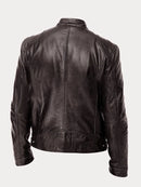Mens Black Leather Biker Jacket Premium Moto Style – Slim Fit Coat