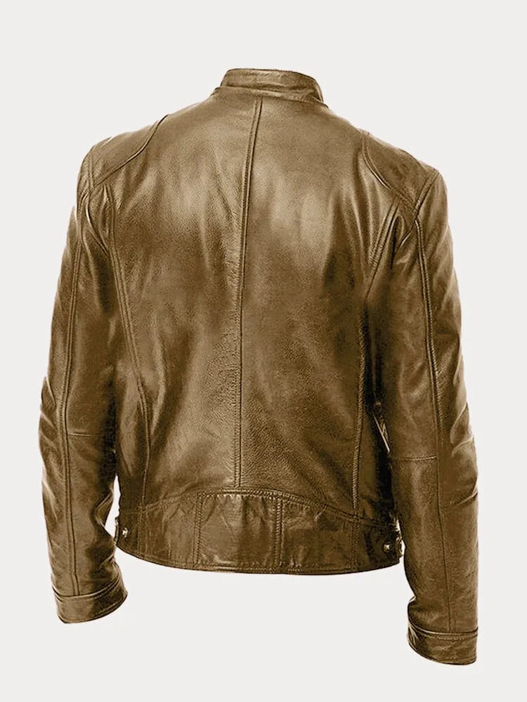 Mens Black Leather Biker Jacket Premium Moto Style – Slim Fit Coat