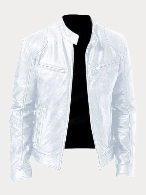 Mens Black Leather Biker Jacket Premium Moto Style – Slim Fit Coat