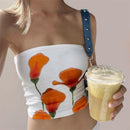 Aesthetic Flower Print Strapless