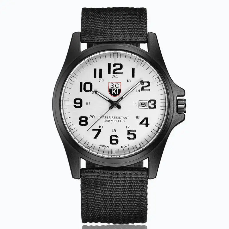 Men’s Military-Style Brown Wristwatch – Rugged Tactical Leather Watch