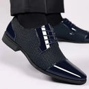 Men’s Patent Leather Oxford Shoes With Dotted Pattern – Formal Dress Shoes
