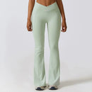 Women's High-Waist Flared Leggings Pants – Stretch Wide-Leg Yoga Trousers