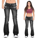 Women's Low Rise Flared Jeans – Vintage Bell Bottom Denim Pants