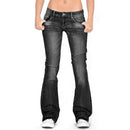 Women's Low Rise Flared Jeans – Vintage Bell Bottom Denim Pants