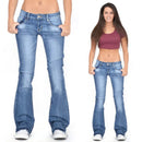 Women's Low Rise Flared Jeans – Vintage Bell Bottom Denim Pants