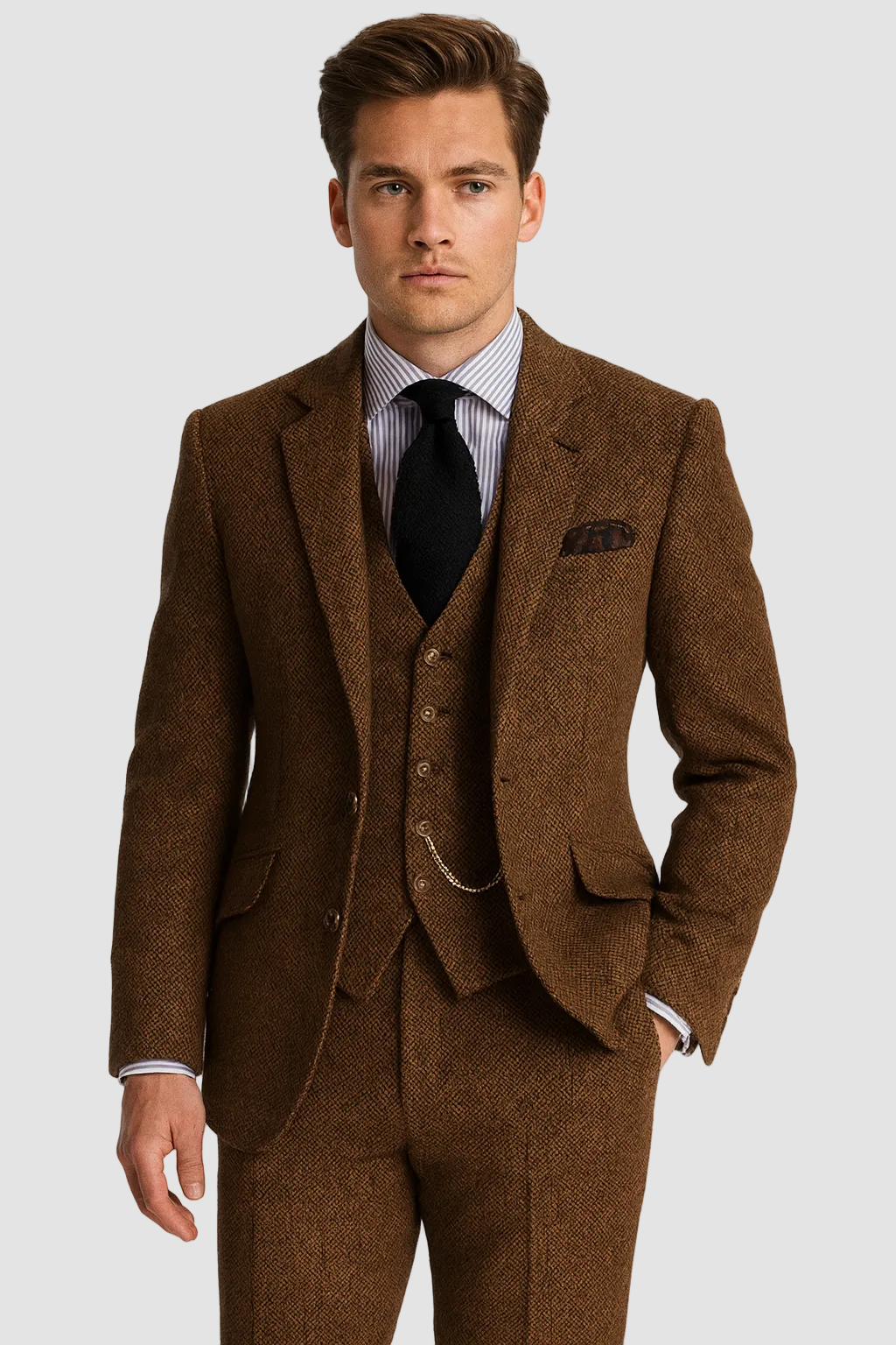 Men’s Retro 3-Piece Suit – Stylish Vintage Blazer Waistcoat Trousers Formal Style