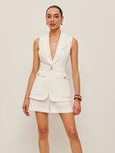 Stylish Women's Linen Blend Gilet with Long Fit and Pocket Details 3