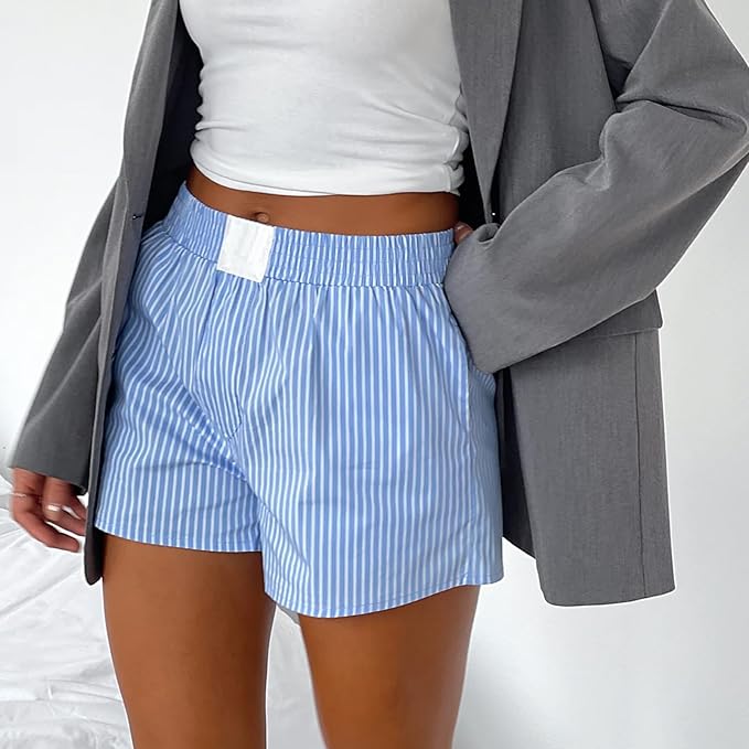 Stylish Women's Striped Shorts – Comfortable Fit with Elastic Waistband 3