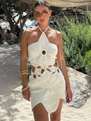 Summer Crochet Set – Halter Top and Mini Skirt for Boho Chic Style 0