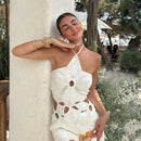 Summer Crochet Set – Halter Top and Mini Skirt for Boho Chic Style 5