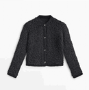 Women's Buttoned Fleece Jacket – Round Neck Cozy Casual Outerwear
