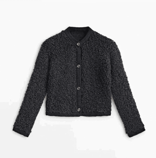 Women's Buttoned Fleece Jacket – Round Neck Cozy Casual Outerwear