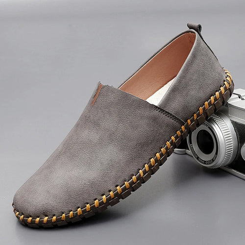 Men's Lightweight Slip-On Loafers – Casual Stitched Sole Shoes