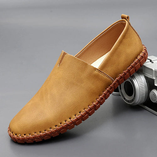 Men's Lightweight Slip-On Loafers – Casual Stitched Sole Shoes