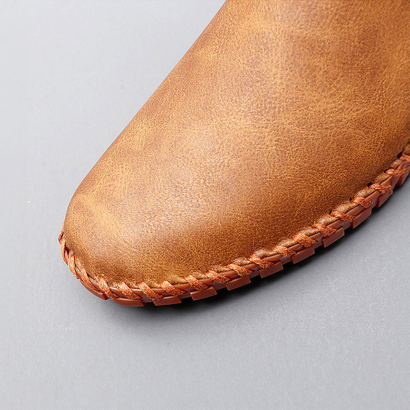 Men's Lightweight Slip-On Loafers – Casual Stitched Sole Shoes