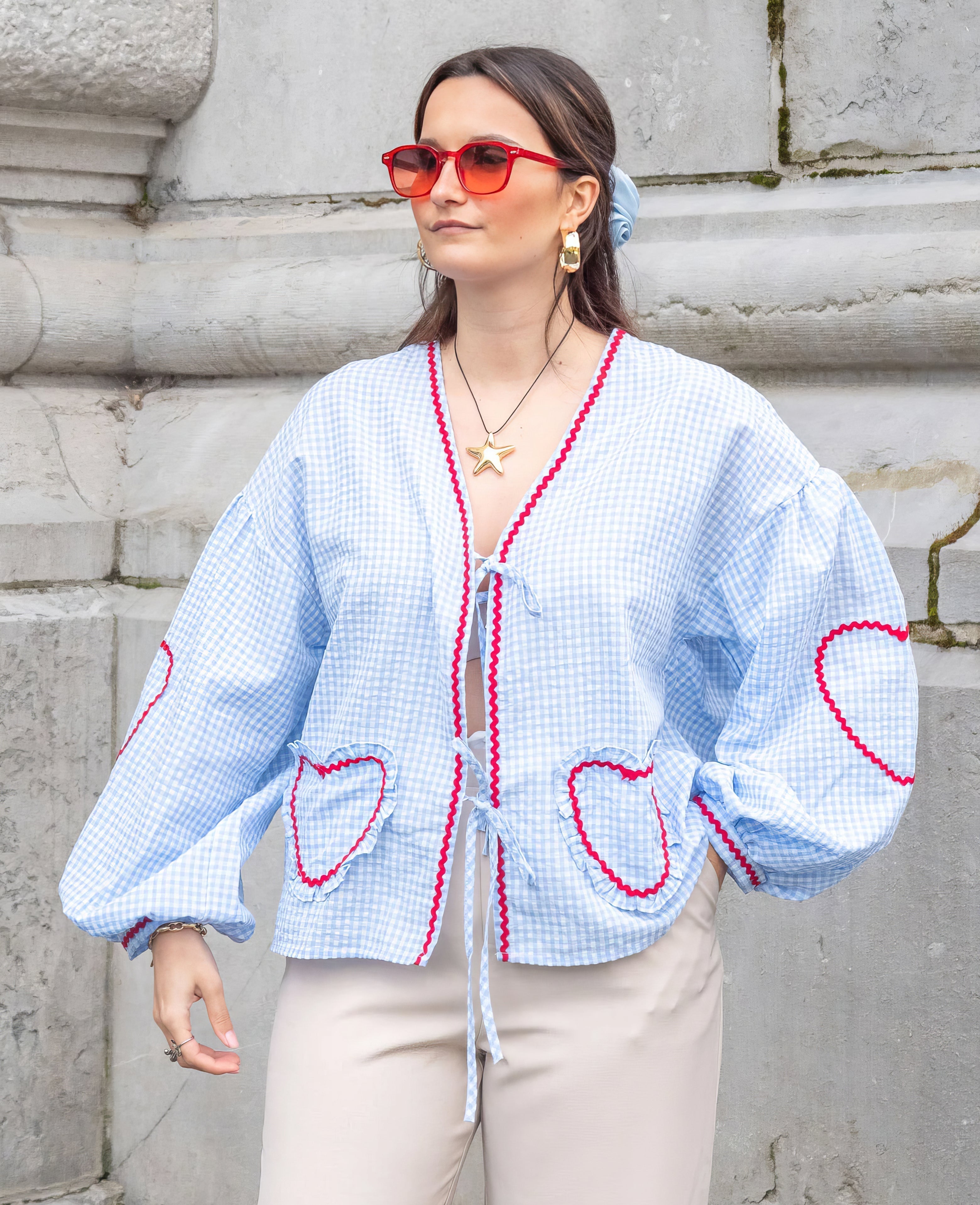 Trendy Summer Top with Heart Print – Lightweight and Stylish Women's Blouse 5