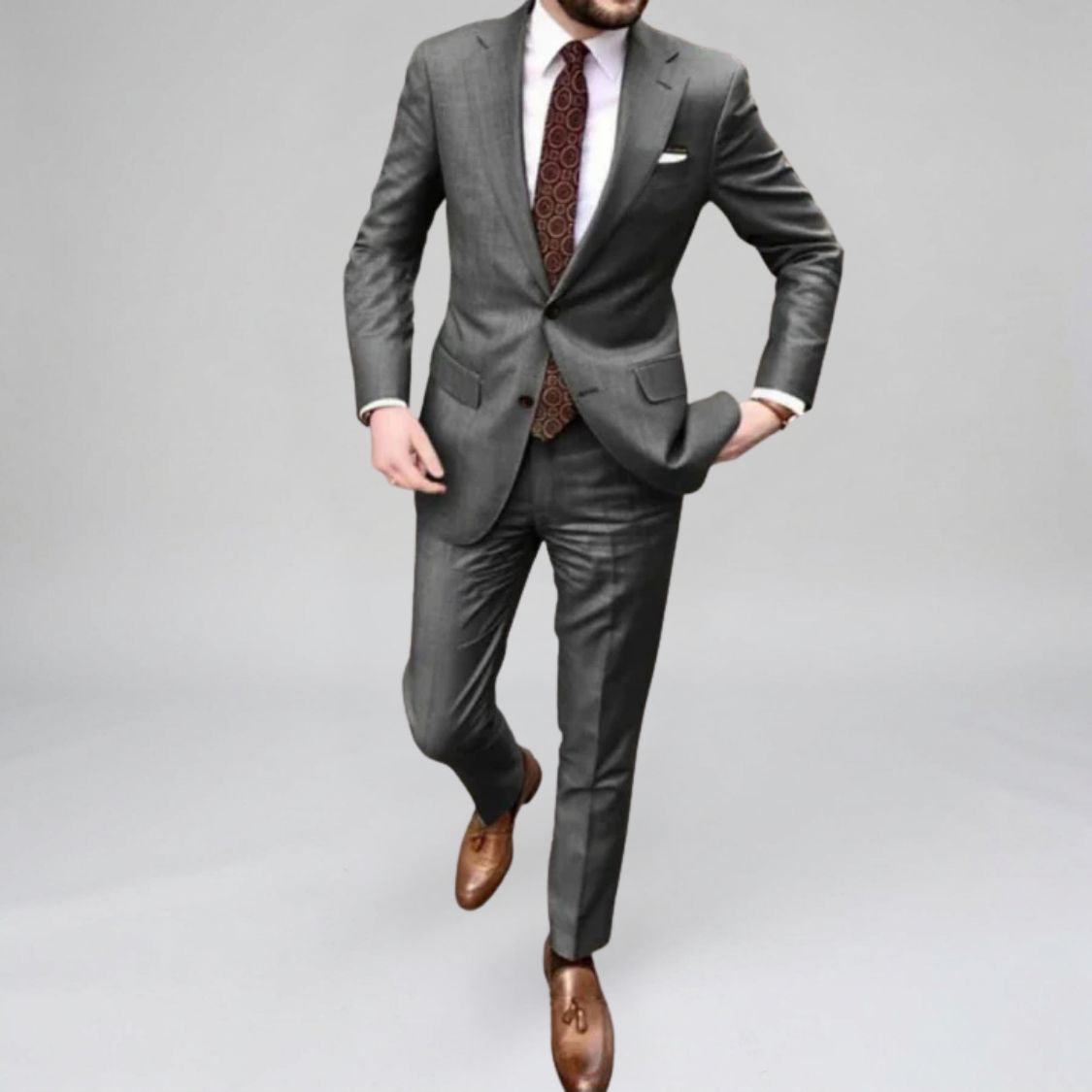 Men’s Two-Piece Suit – Blazer & Trousers Classic Formal Tailored Style