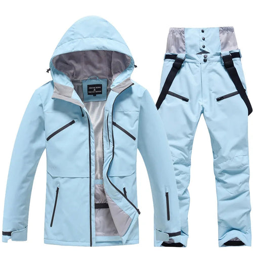Unisex Ski Suit Set Weatherproof Fabric Sporty Design 0