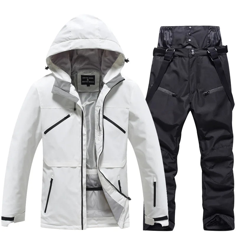 Unisex Ski Suit Set Weatherproof Fabric Sporty Design 11
