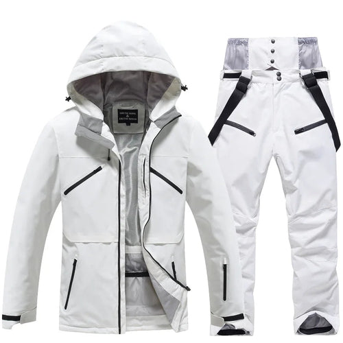 Unisex Ski Suit Set Weatherproof Fabric Sporty Design 12