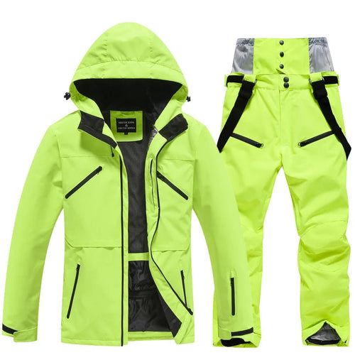 Unisex Ski Suit Set Weatherproof Fabric Sporty Ski Clothes 6