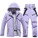 Unisex Ski Suit Set Weatherproof Fabric Sporty Ski Clothes 7