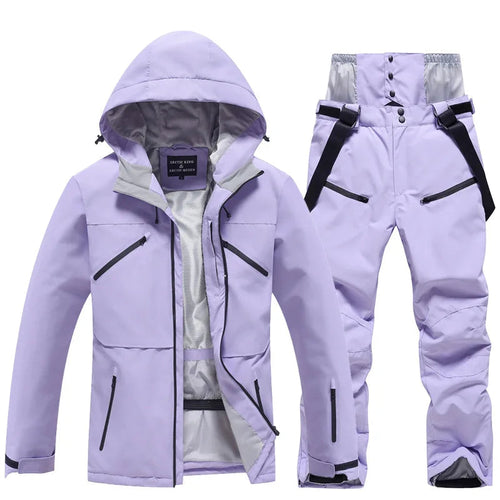 Unisex Ski Suit Set Weatherproof Fabric Sporty Ski Clothes 7