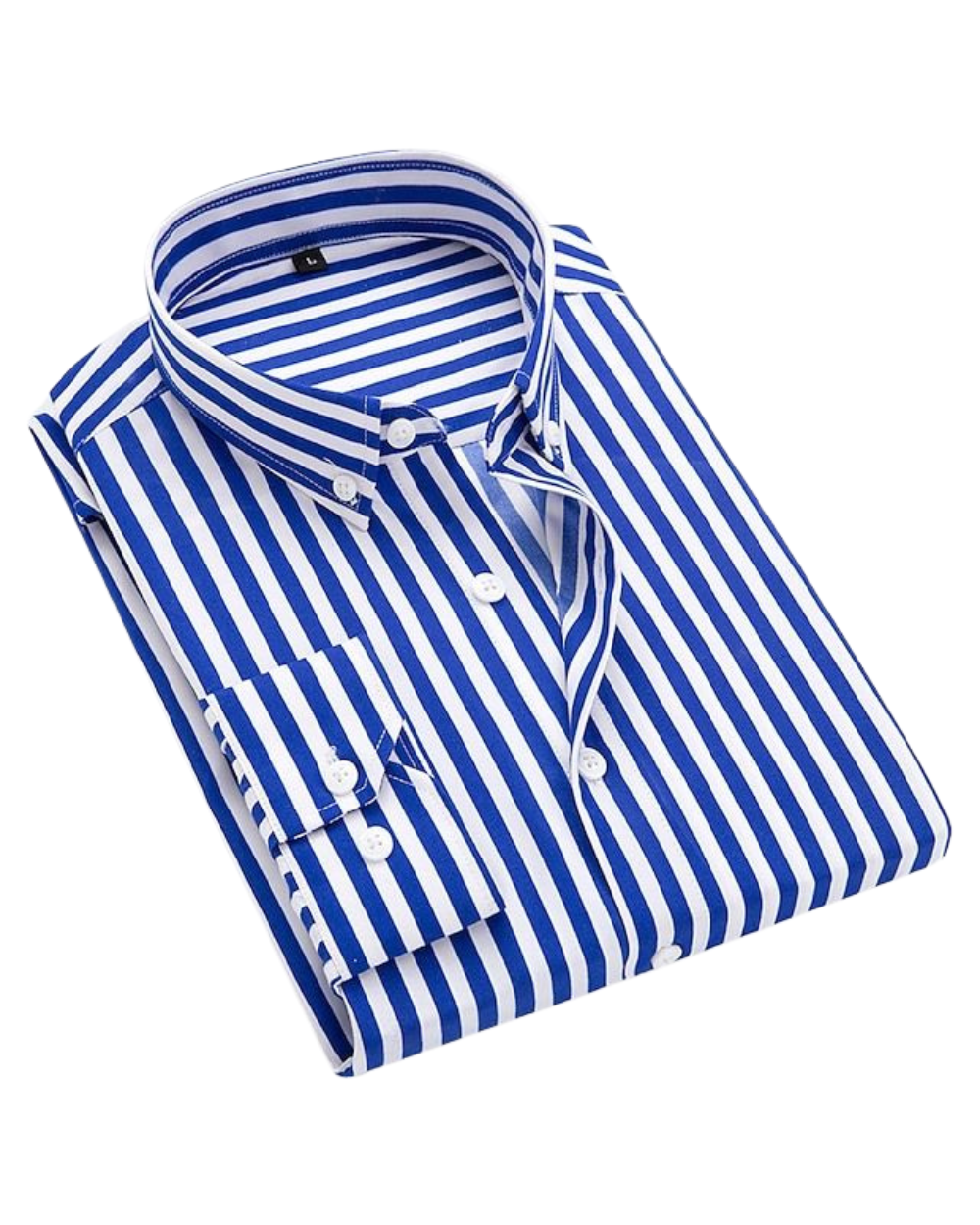 Men's Striped Long Sleeve Fitted Shirt – Button-Down Slim Fit Shirt