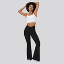 Women's High-Waist Flared Leggings Pants – Stretch Wide-Leg Yoga Trousers